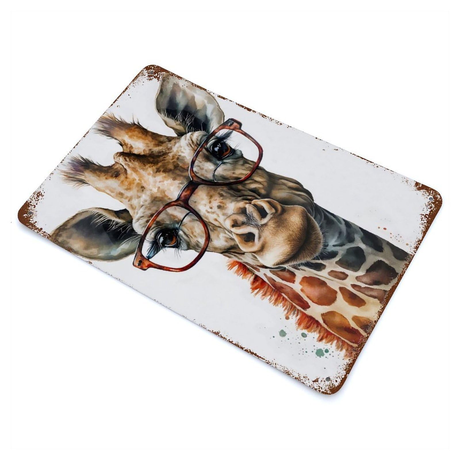 Cute Giraffe Vintage Metal Tin Sign 11.8"x7.9", Novelty Wall Decor for Garage, Pub Or Kitchen