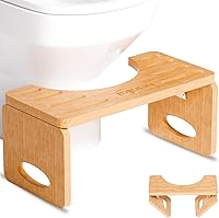 Beinilai Foldable Bamboo Toilet Stool - 7 Inch Squat Potty for Adults & Kids, Anti-Slip, 330lb Capacity
