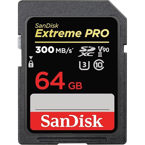 SanDisk 64GB Extreme PRO SDXC UHS-II Memory Card - C10, U3, V90, 8K, 4K, Full HD Video, SD Card - SDSDXDK-064G-GN4IN