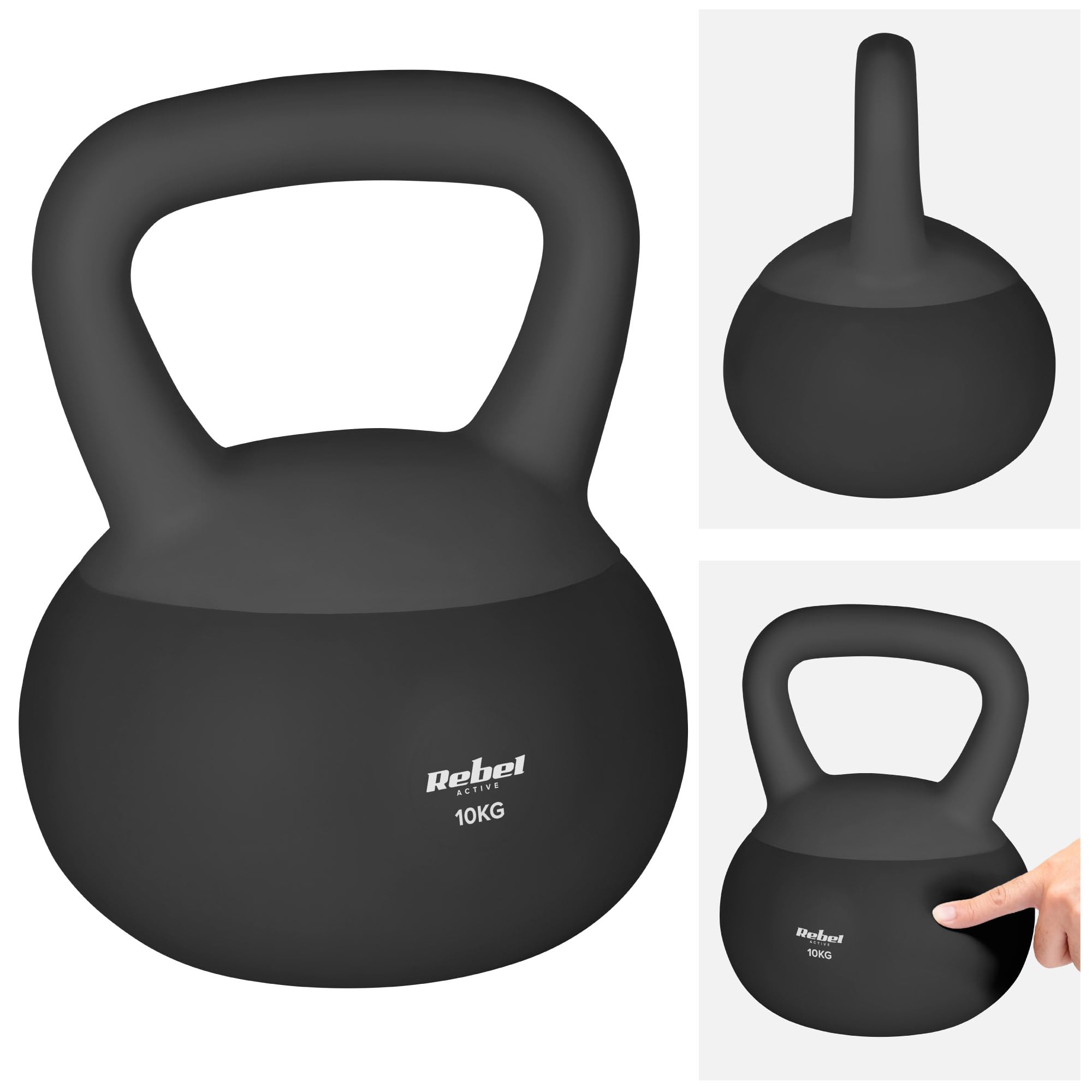 Rebel Soft Kettlebell 10kg PVC souple sûr silencieux Hantel pour la forme physique