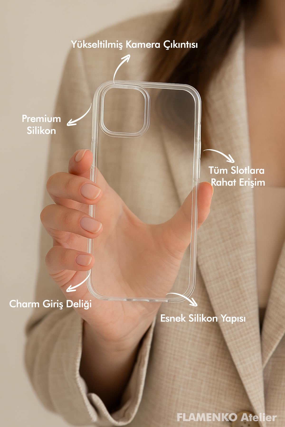 Multitronic iPhone 7 Plus / 8 Plus ile Uyumlu Mavi Çiçek Desenli