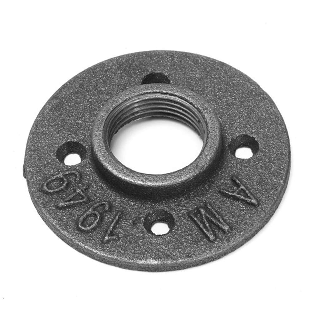 RanDal 10 Piezas 1 Pulgada Bricolaje Maleable Roscado Brida De Suelo Accesorios De Tubería De Hierro Montado En La Pared