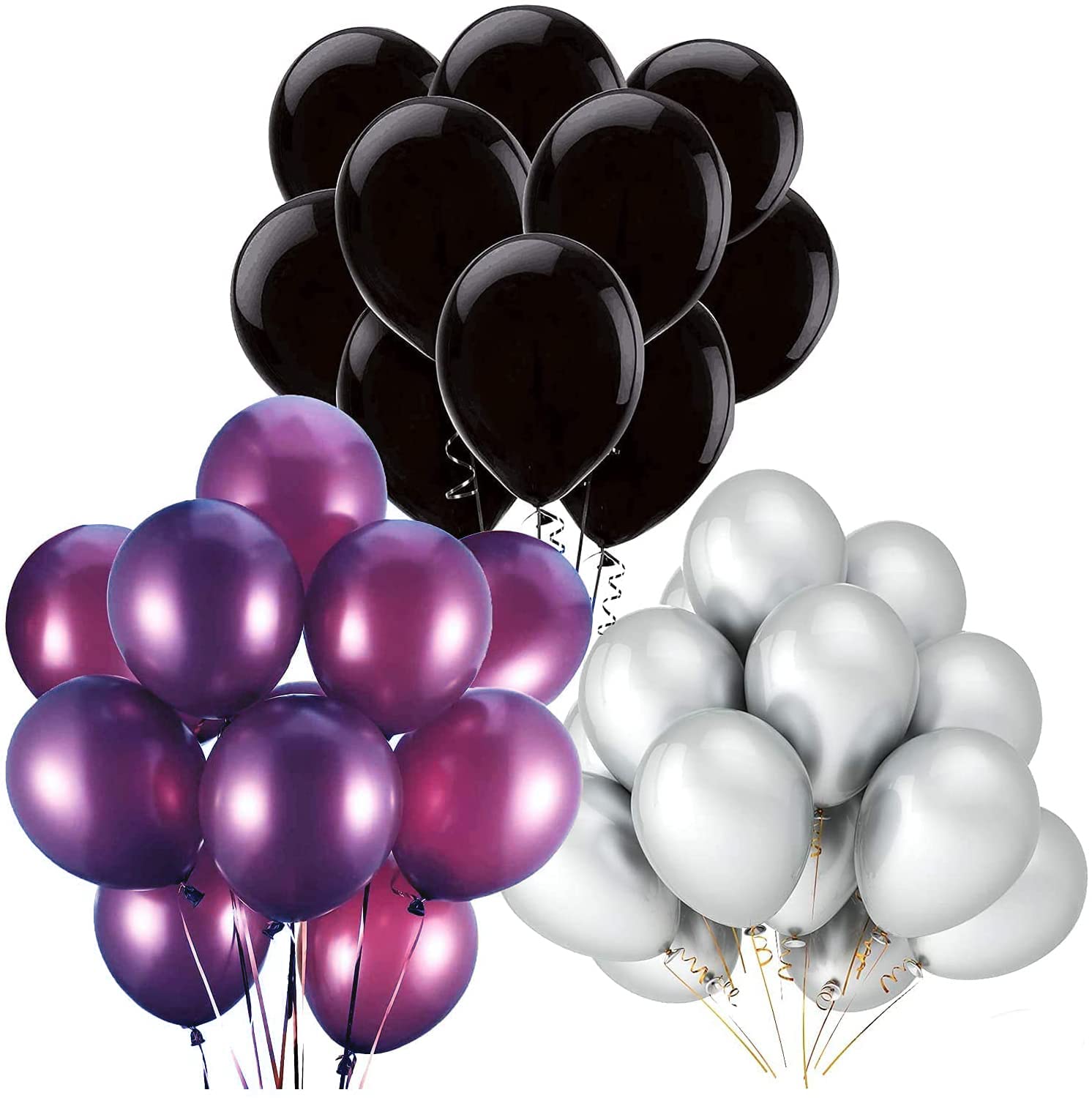 Graduation Party Decorations Purple Black 2024/Purple Black Graduation Decorations Class of 2024 Purple Black Balloons of 30Pcs Birthday Decorations Purple Black Halloween Balloons Decorations