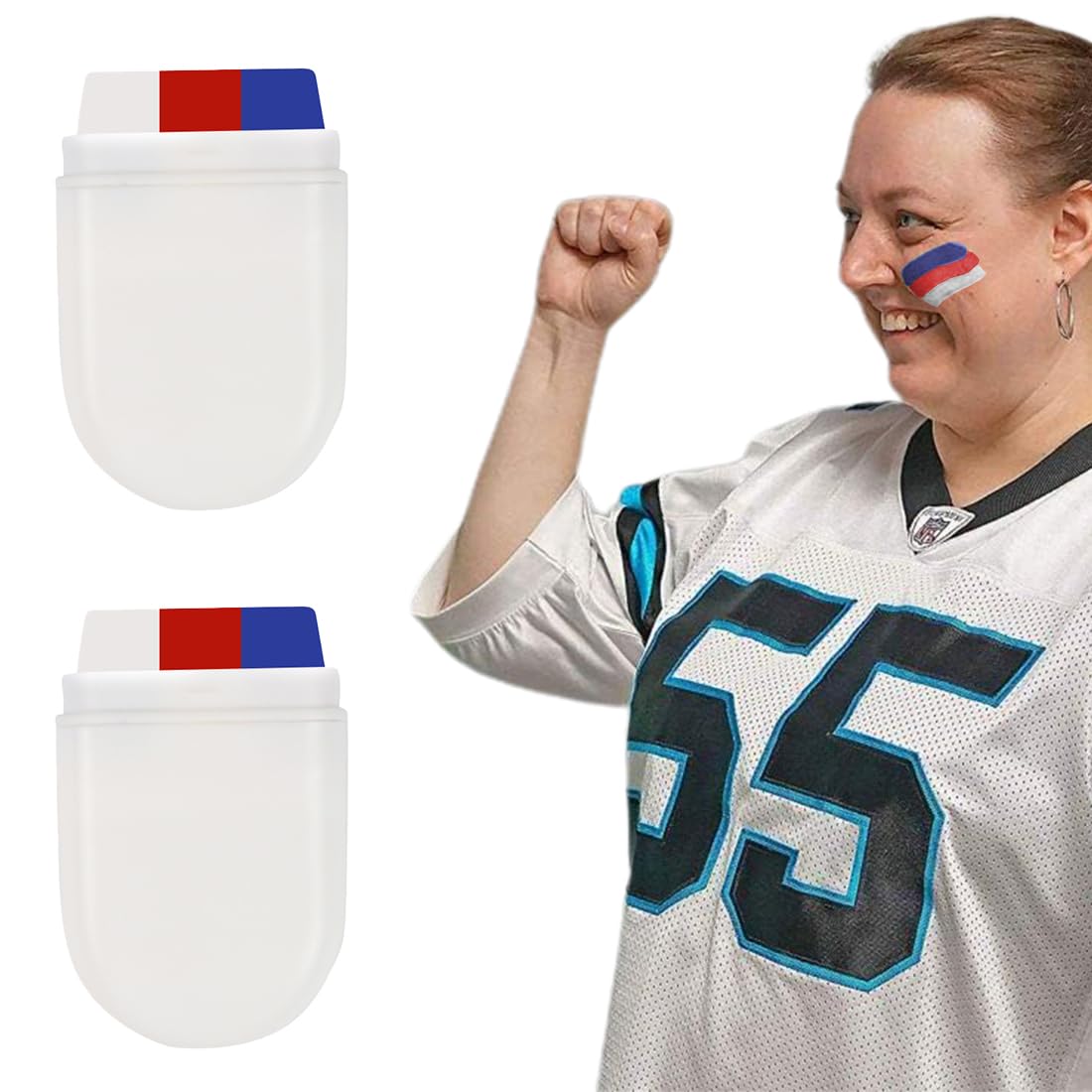 Crayon de Maquillage, 2 Sticks Maquillage, Stick de Maquillage Tricolore, Facile à Appliquer et à Enlever, Idéal pour Supporter l'équipe de France JO 2024