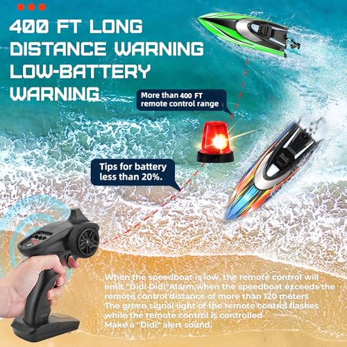 image for BEZGAR Remote Control Boat, 2 Pack12 inch RC Boat with Case– Auto-Fl