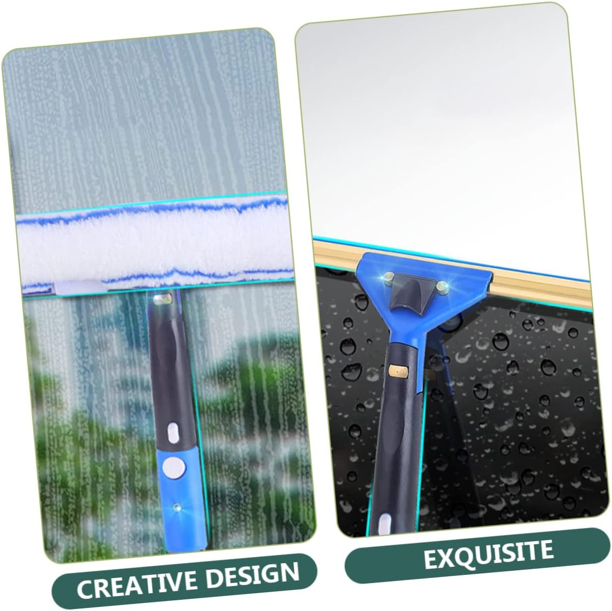GARVALON 1Set Extendable Microfiber Squeegee Window Cleaner Versatile Tool for Sliding Doors Shower Windshield Durable Ergonomic Design for Easy Use for Bathroom
