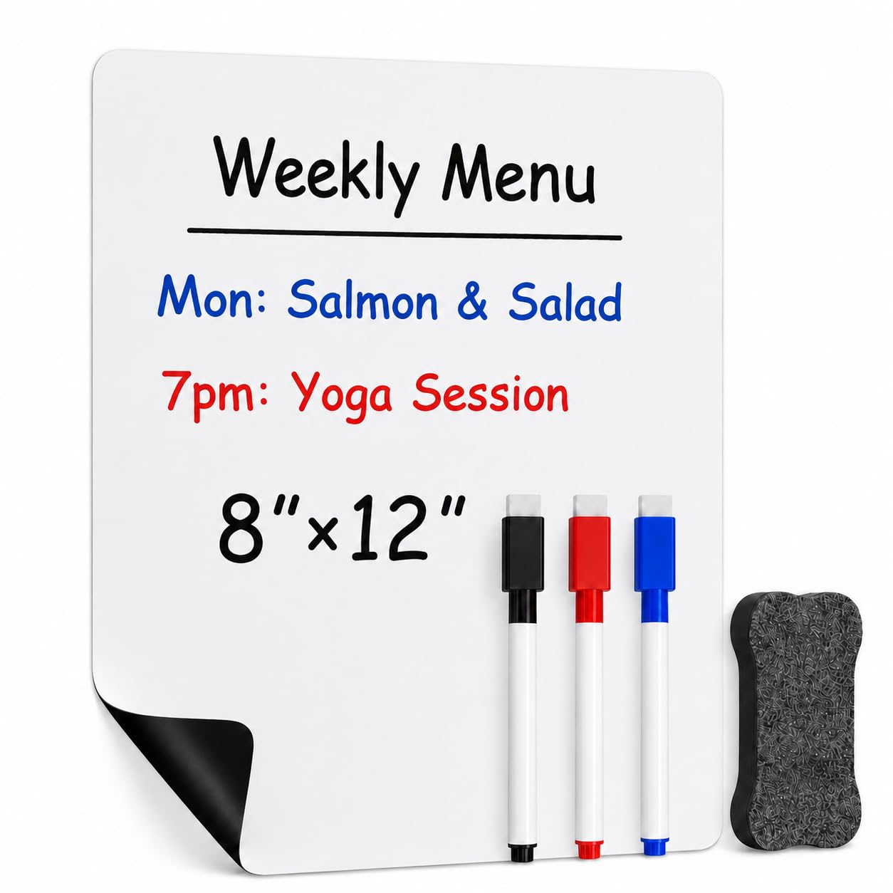 Magnetic Dry Erase Whiteboard 8"x12" for Fridge