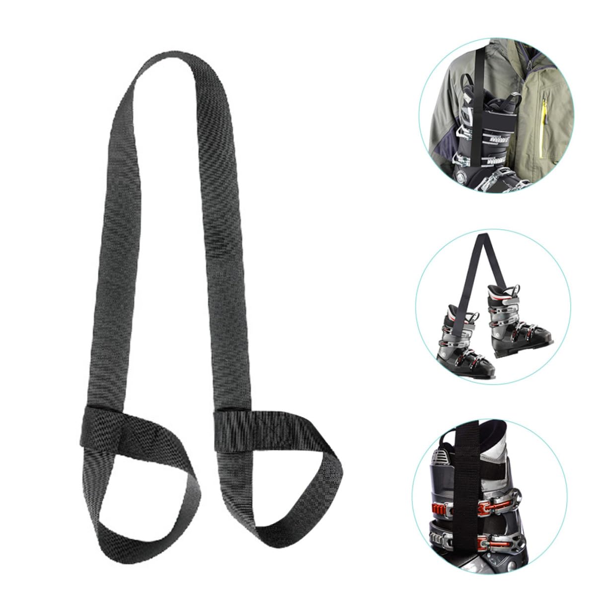 NAMOARLY Ski Boot Carrier Strap Snowboard Straps Skates Fixing Leash for Easy Transportation