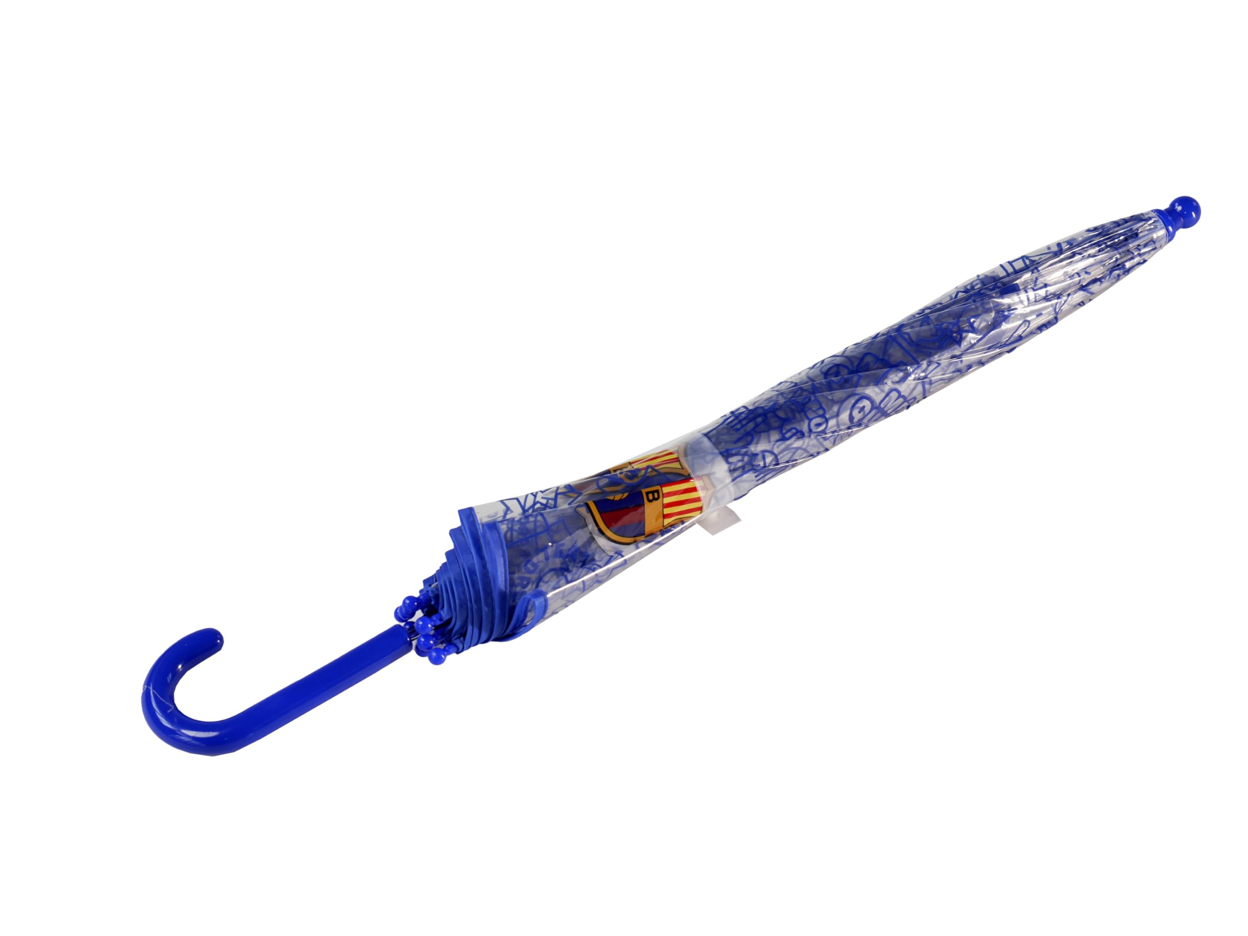 CYPBRANDS FCBarcelona- Paraguas, Sombrilla infantil, Diámetro 48 cm, Manual, Burbuja, Transparente, Producto Oficial