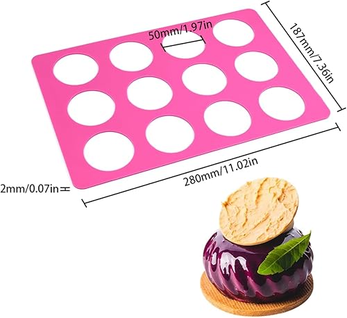 Miniatura 3 de mostsom Moldes redondos de silicona para chocolate, tapete de chocolate con queso, moldes para plantillas de galletas, herramientas de decoración de