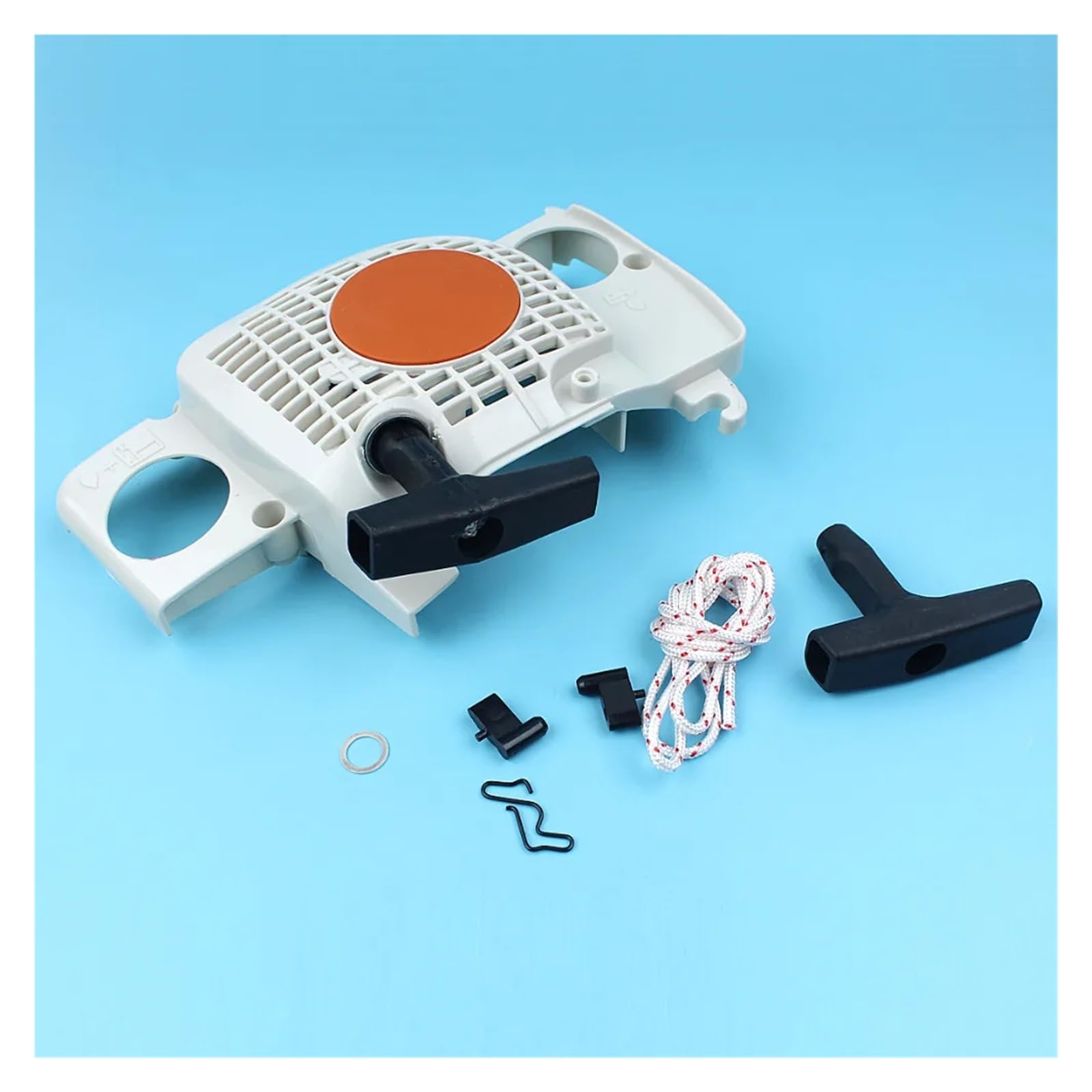 Kit de trinquete de Arranque con empuñadura de Retroceso, Cuerda de Agarre, Compatible con motosierras 017, 018, MS180, MS170, MS180c, MS 180, 170 y 180c. Pieza de Repuesto.
