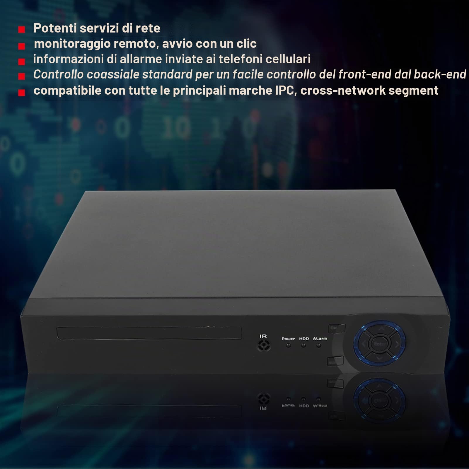 Videoregistratore di rete, AHD TVI CVI CVBS Registratori IP NVR Registratore su disco rigido di sorveglianza con rilevamento del movimento, Visualizzazione remota per telecamera di sicurezza(EU)