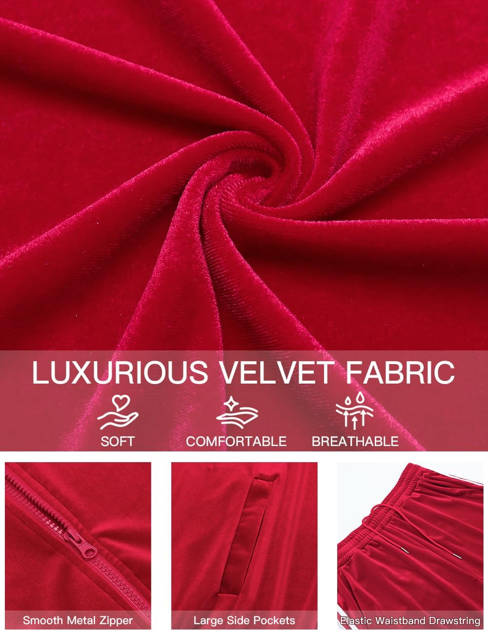 Mens Velour Tracksuit 2 Piece Outfit Short Sleeve Full Zip Jacket and Shorts Set Summer Casual Loungewear