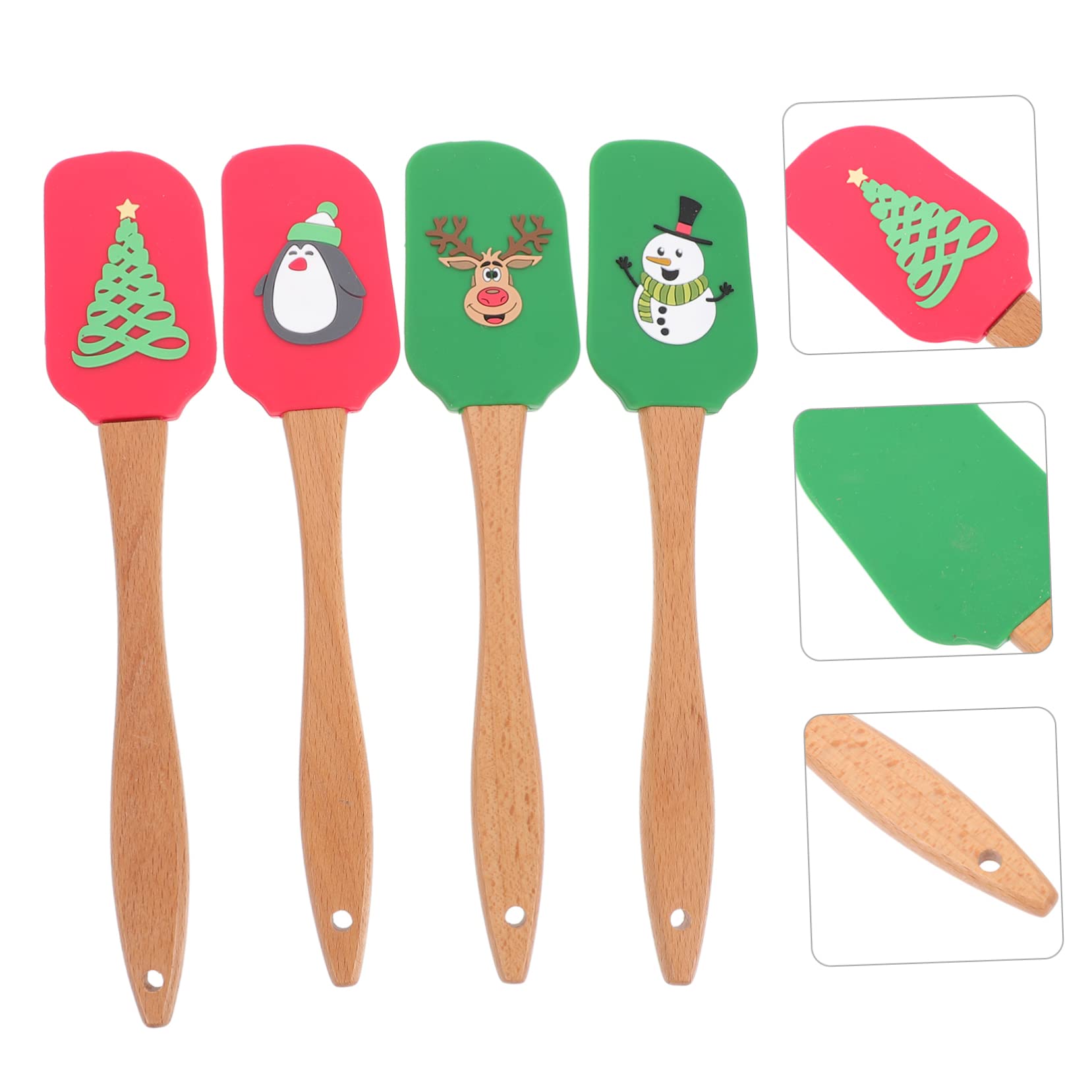 NOLITOY 4stücke Silikonspatel mit Gebäckspatel und Sahnespatel für Backen und Kochen Hitzebeständig und Flexibel zum Mischen und Formen von Desserts und Kuchen Zufällige Farbe
