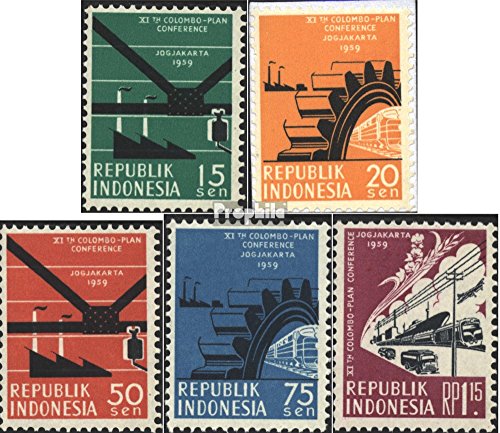 Prophila Collection Indonesia Michel.-No..: 253-257 (Completa Edizione) 1959 Colombo-Piano-Conferenza (Francobolli per i Collezionisti)