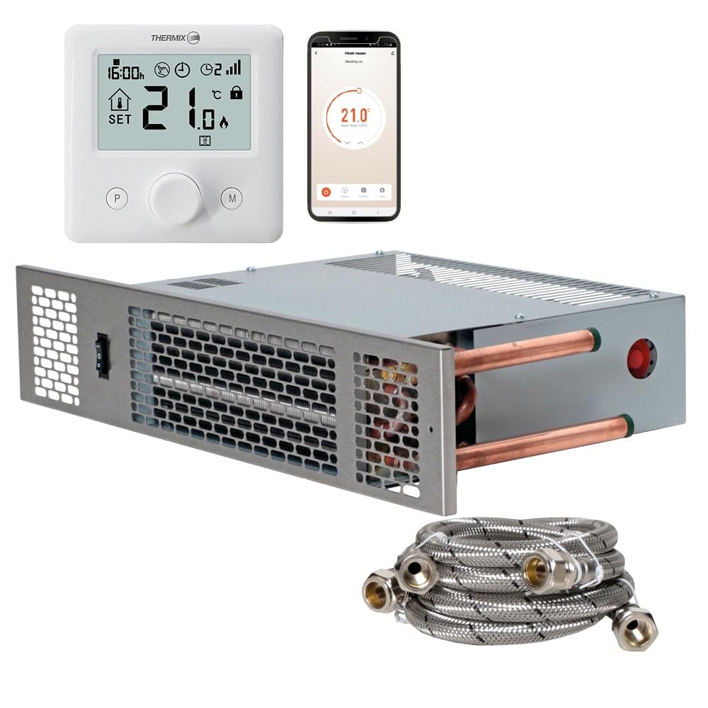 Thermix Brushed Stainless Steel Kph-1.3 Smart Wifi Plinth Heater Heat Pump (1352Watts / 4613 Btu) (Brushed Stainless Steel)