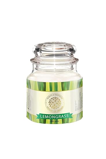 House of Aroma Lemongrass Scented Jar Candle