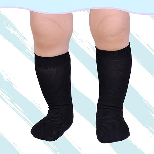 Miniatura 4 de Mini angel Calcetines hasta la rodilla para bebé, calcetines altos hasta el muslo, medias de algodón sin costuras para recién nacidos, niños y