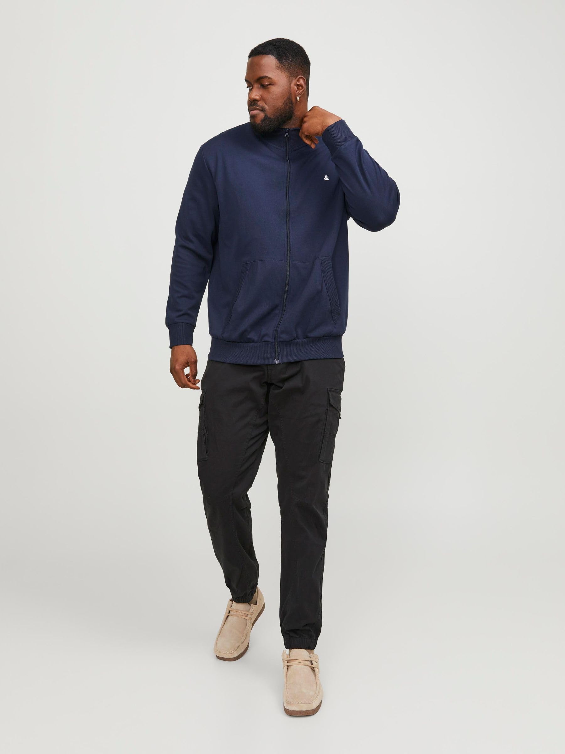 Jack & Jones Paulos Sweat Zip Pls Maglia di Tuta Uomo (Pacco da 1)