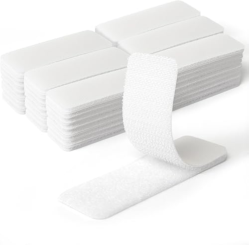 Tiras de gancho y bucle con adhesivo de 1 x 3 pulgadas, 48 juegos, tiras adhesivas resistentes de doble cara para escuela, aula, oficina, uso