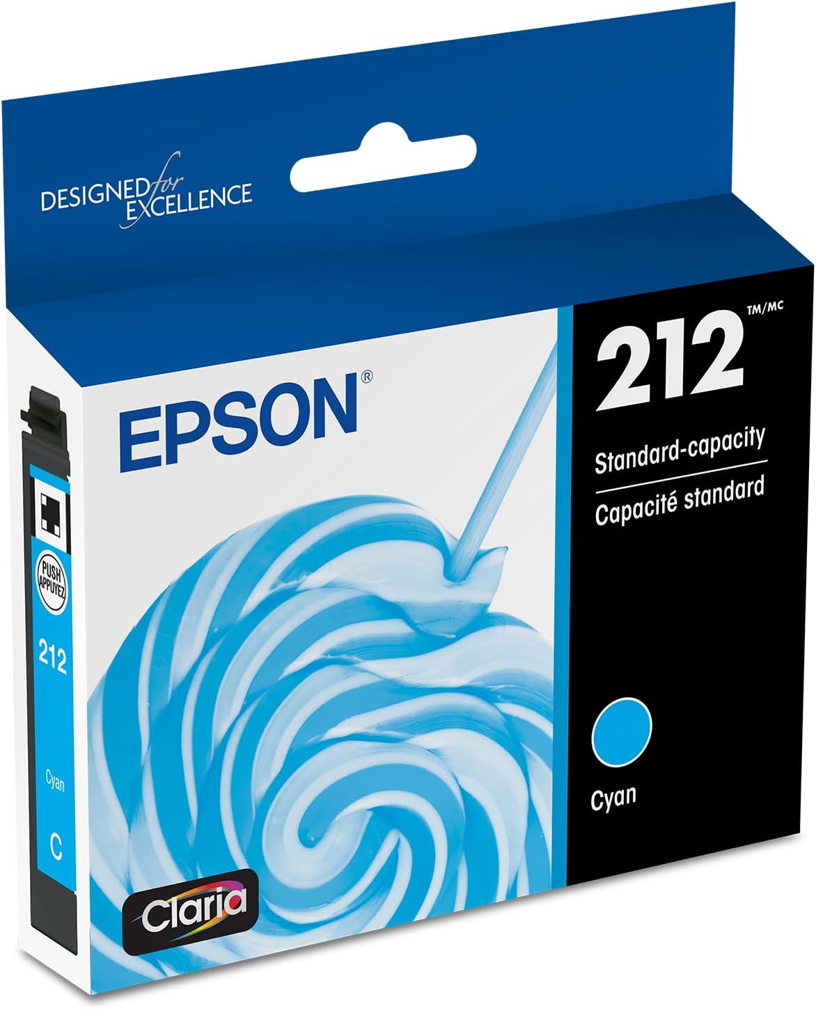 EPSON 212 Claria Ink Standard Capacity Cyan Cartridge (T212220-S) Works with WorkForce WF-2830, 2850 and Expression XP-4100, 4105