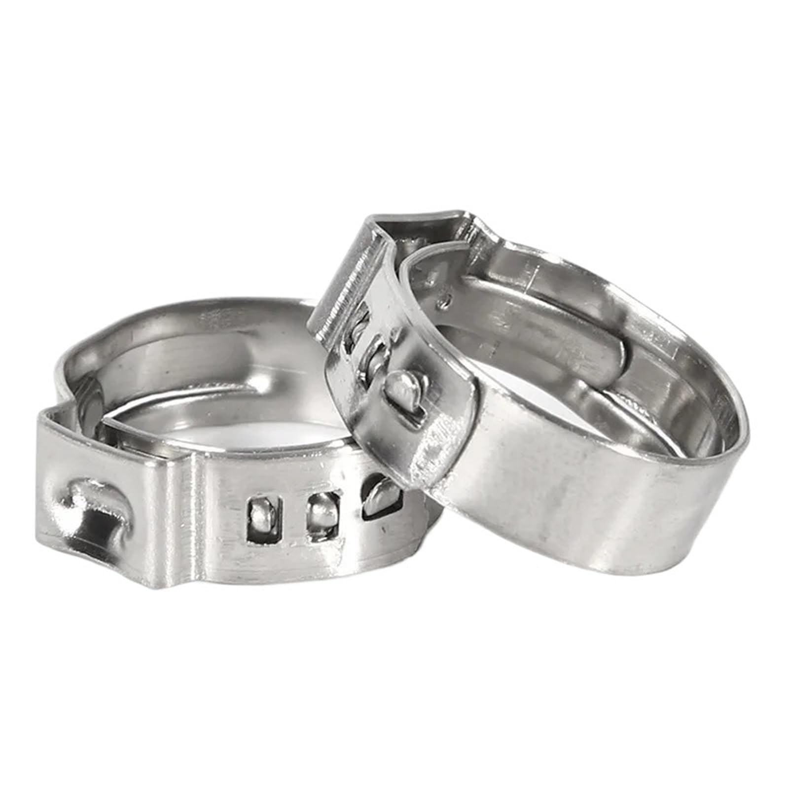 62pcs Hose Clamps 5.8-23.5mm Single Ear Stepless 304 Stainless Steel Hose Clamps Cinch Clamps Rings for Sealing Kinds