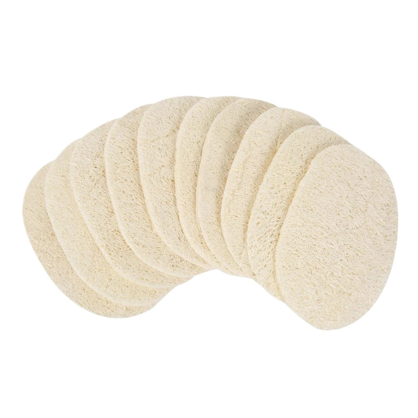 Luffa-Esponja for Lavar Platos, paño de Esponja Vegetal, Almohadilla for Fregar, fregador for ollas, cepillos limpios for el hogar y la Cocina(10PCS)