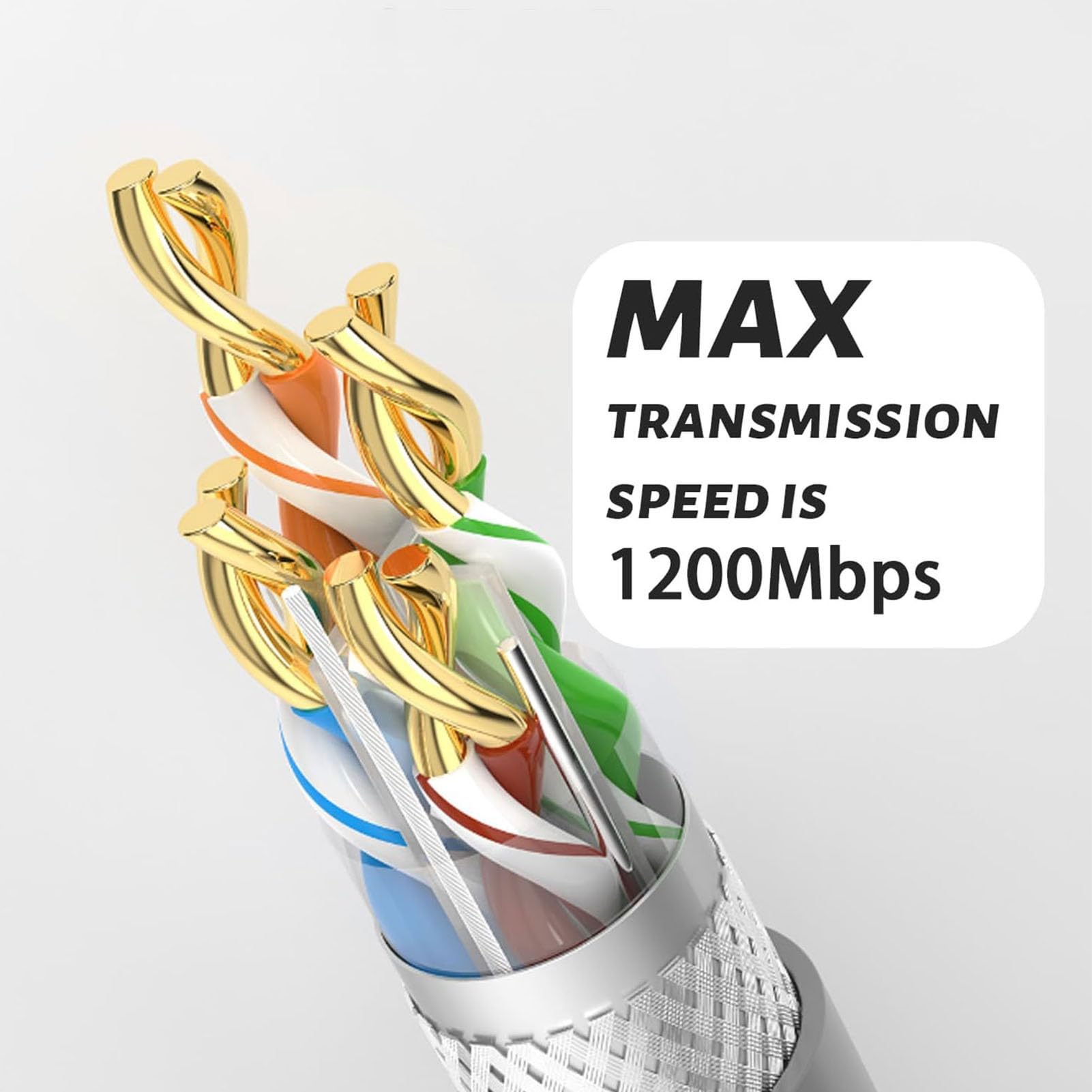 Brrnoo Cavo di prolunga satellitare rettangolare 30 m, impermeabile, compatibile con antenna Internet Gen 2 V2, trasmissione fino a 1200 Mbps, conduttore in rame