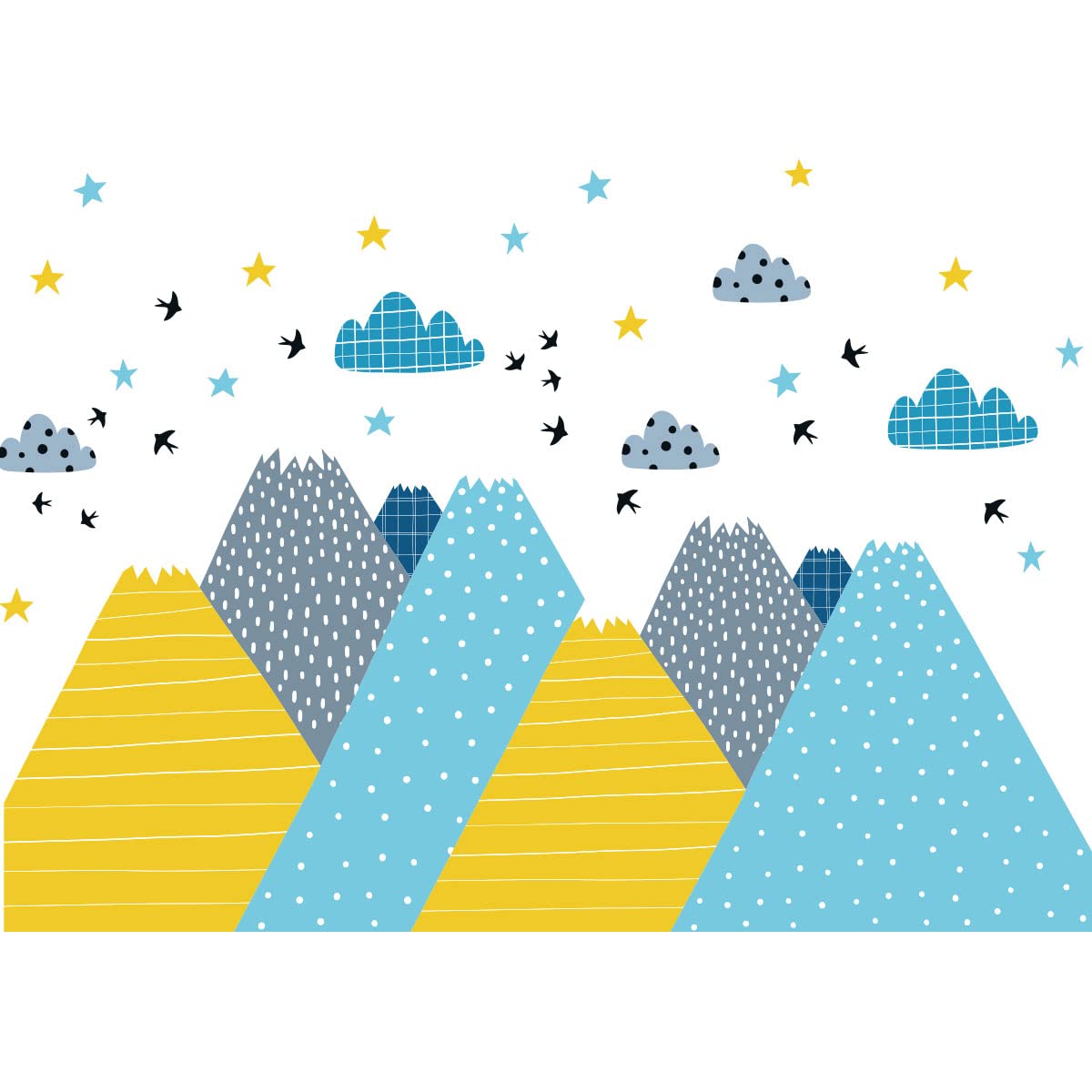 Children's Wall Stickers Baby Room Decoration Children's Wall Stickers Scandinavian Mountains Kriska Giant Wall Sticker H60 x L90 cm - Image 4
