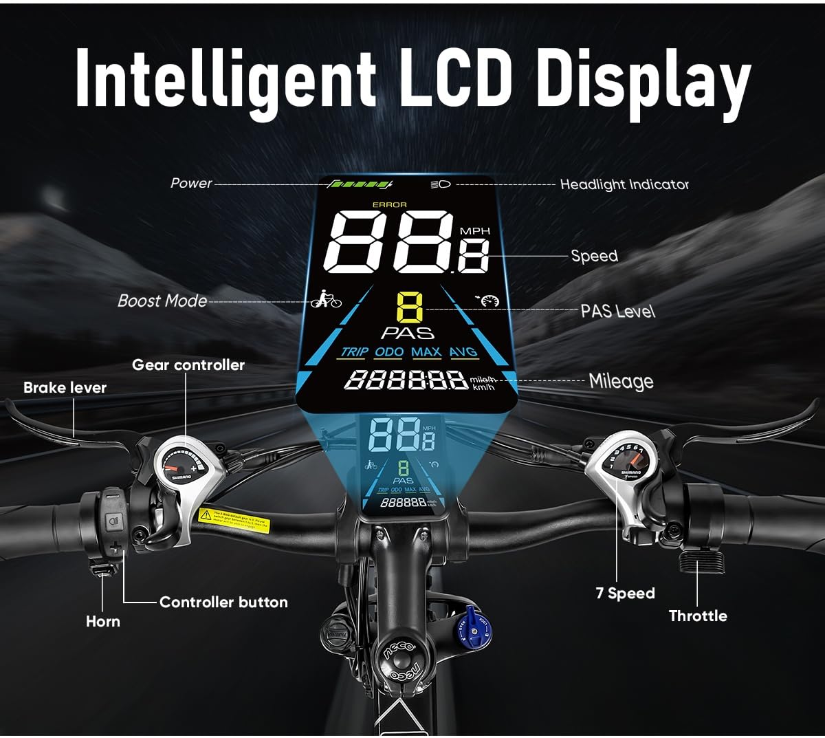 SAMEBIKE Bicicleta Eléctrica Plegable para Adultos de 26 Pulgadas, Batería Extraíble de 48V 14Ah Freno Hidráulico E-Bike