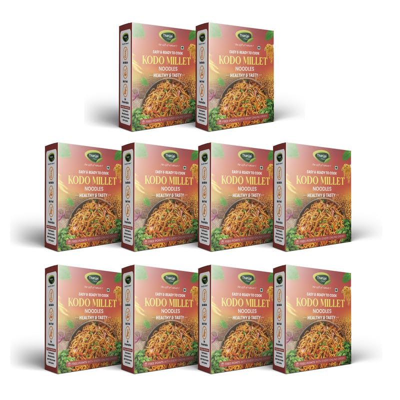 Image of Thanjai Natural Kodo Millet Noodles 180 Grams X 10 (1800 Grams) of Homemade Natural Noodles (No Preservatives, No Chemicals, No Artificial Extract)