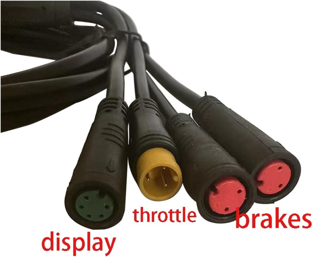 2T4 Waterproof Wiring Harness for Electric Bicycles Motor Unit Center Motor Gear Sensor Display Extension Cord