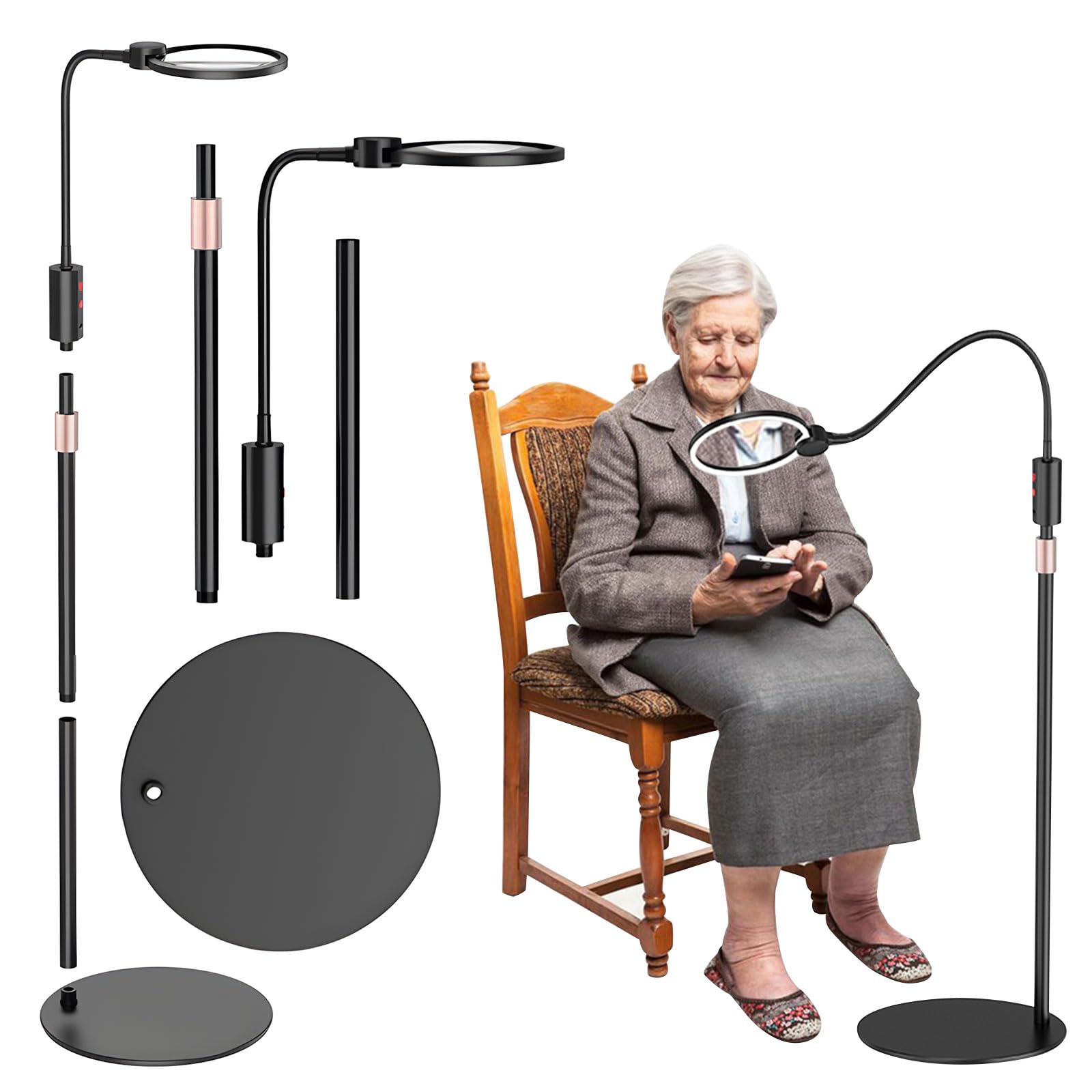 Rgybao Light Grasps Complimentary Floor Enlarger With Led Large Viewing Area Rechargeable Usb Create Charging Permanent Craft Work Reading Modifiable Enlarger