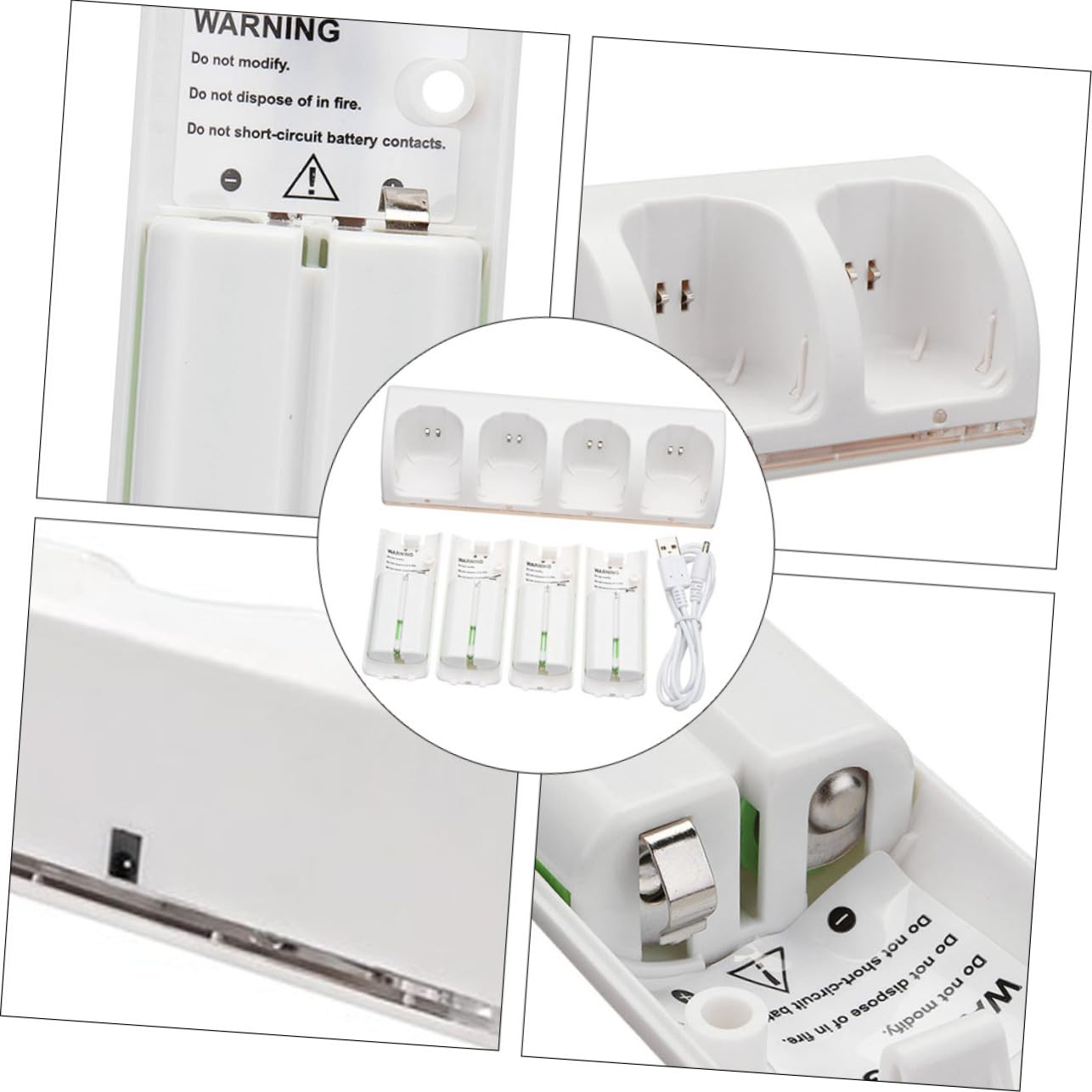 SHINEOFI Caricabatterie Slot Adattatore per Pile Materiale Plastico di Qualità Design Compatto Interfaccia USB Cavo USB Incluso
