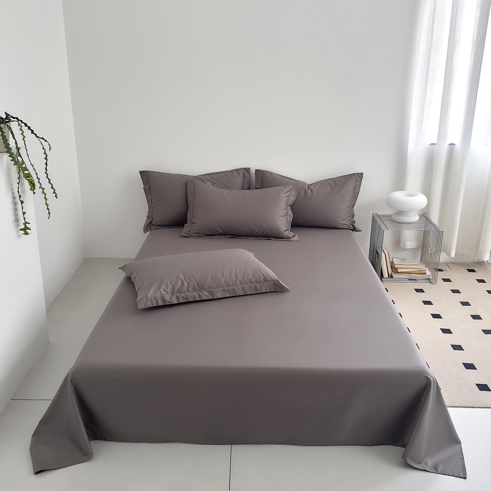 Bettlaken ohne Gummizug 250x270cm Grau