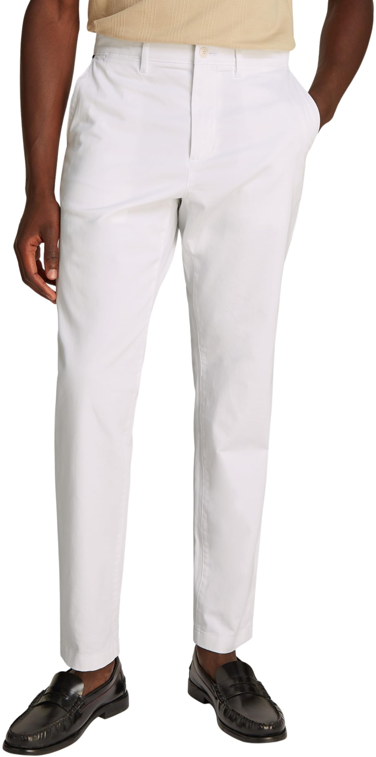 Tommy Hilfiger Herren Chino Hose Harlem Tapered Fit, Weiß (Th Optic White), 28W/36L