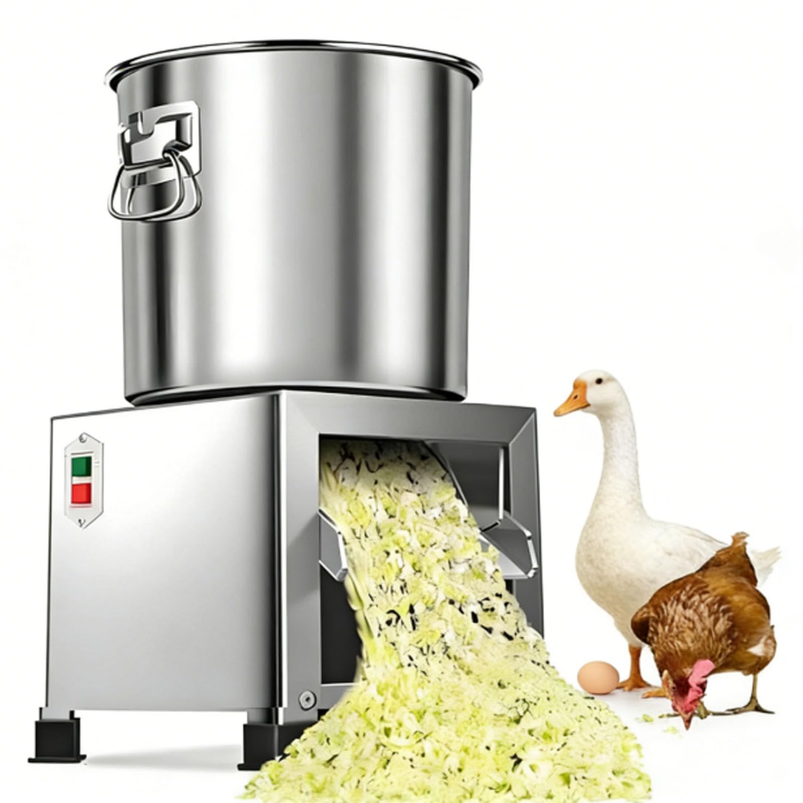 Tritatutto Elettrico Commerciale per Verdure, con 4 Lame, Robot da Cucina per impieghi gravosi, Tritatutto in Acciaio Inossidabile da 1800 W, per la Preparazione di mangimi