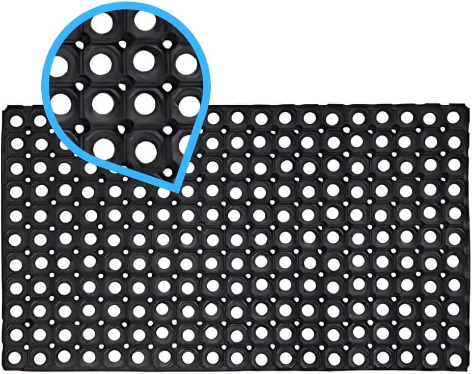 Trendi Hollow Rubber Mat – Grass Protection & Safety Flooring for Playground, Pool Decking & Garden – Non-Slip Heavy-Duty Lawn Drag Mat