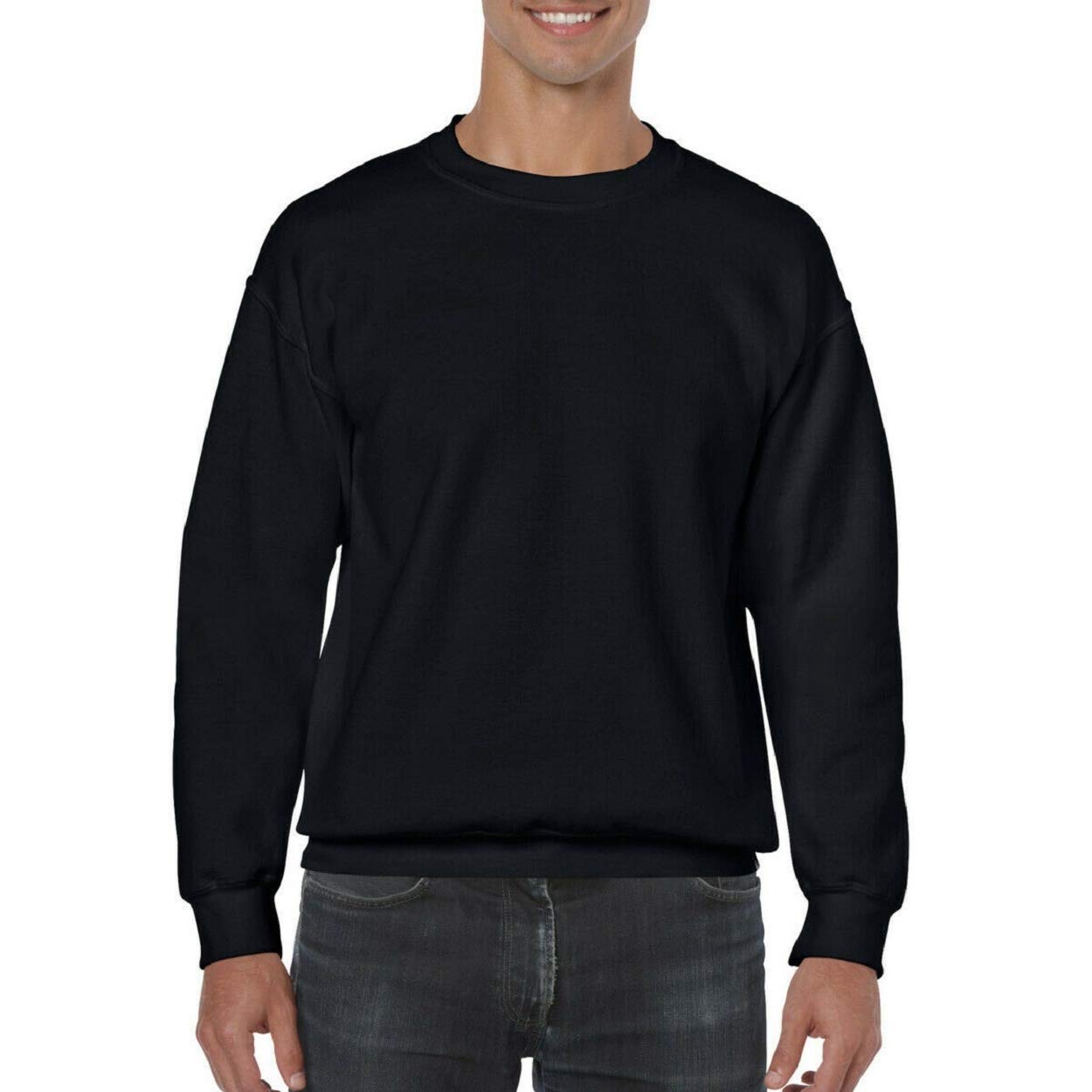 GILDAN 50/​50 Adult Crewneck Sweat Felpa, Nero (Black Black), 4X-​Large Uomo