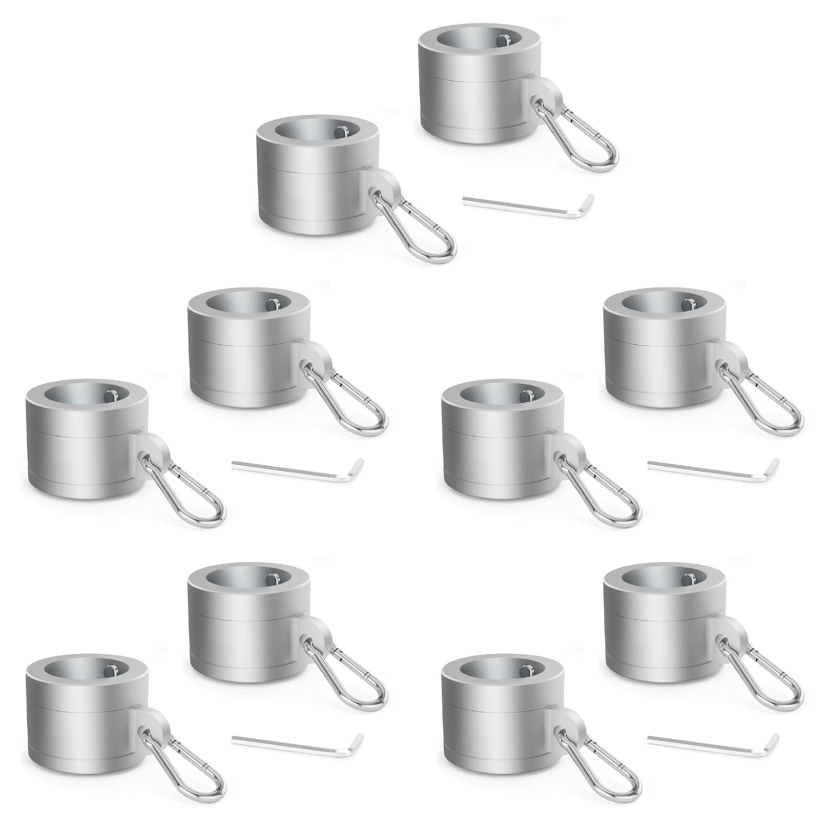Ctrlzs 5 Pair Aluminum Alloy Flag Pole Rings 1In, 360 Degree Rotating Flag Mounting Rings For 0.75-1.02 Inch Diameter Flagpole