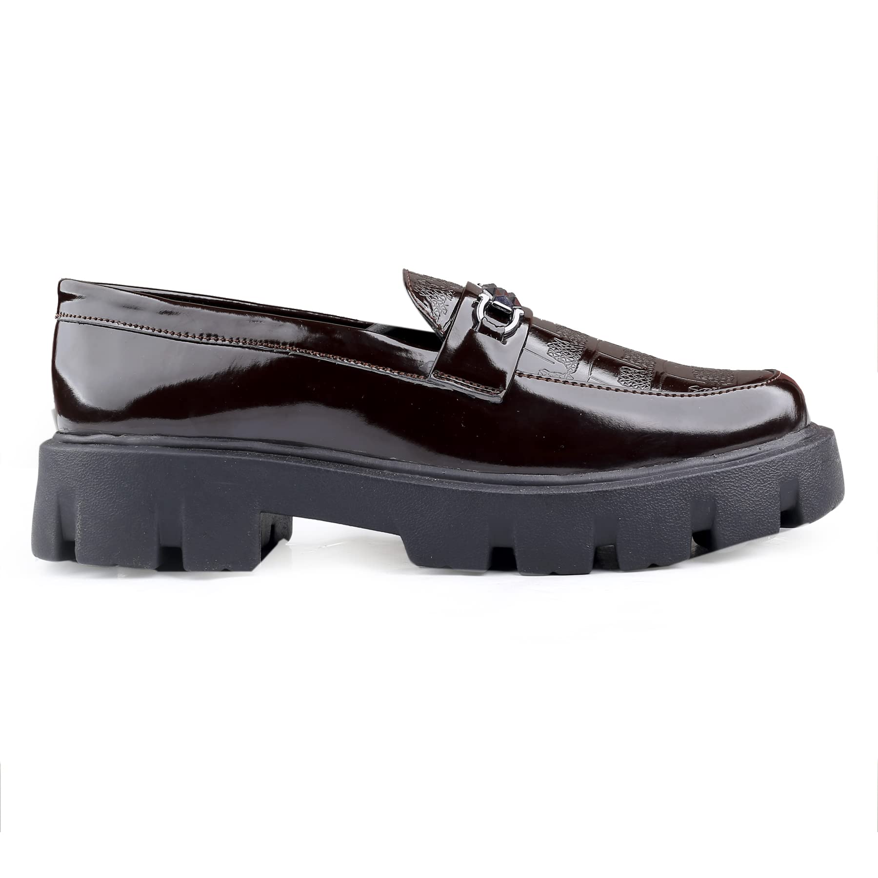 YUVRATO BAXI Mens Brown Senthetic Patent Meterial Casual Buckle Slip-On-Shoes-8 UK (B0BZLLZWYB) Amazon Price History, Amazon Price Tracker