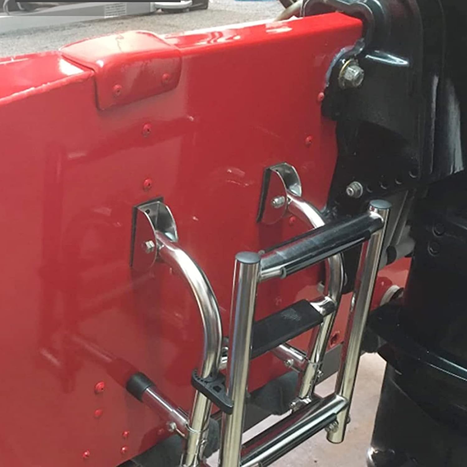 3/4ステップ折りたたみ式はしご ボート船尾マウント 取り外し可能なはしご マリン ステンレススチール ポンツーン はしご トランサ