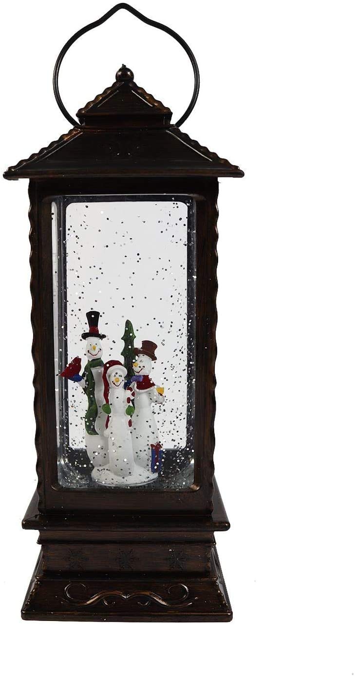 Yol Multicolor Christmas Led Water Lantern Snowmen Trio Glitter Snow Globe Xmas Decoration
