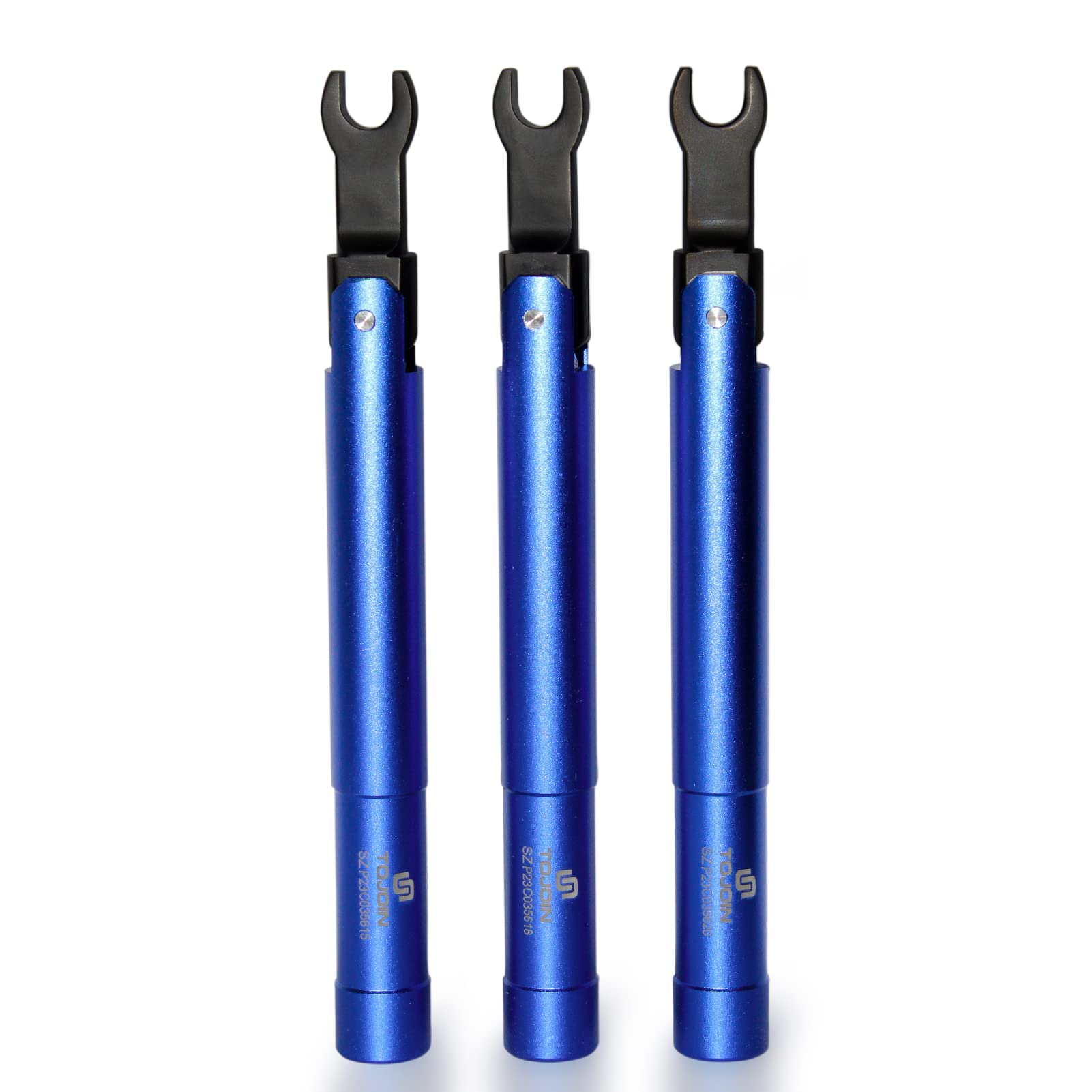 TOJOIN 3 szt. Klucz dynamometryczny SMA do złącza RF 8 cali (0,9 N·m) otwór 8 mm (5/16 cala) do konwertera adaptera SMA 3,5 mm/2,92 mm przenośny klucz dla profesjonalistów przemysł niebieski