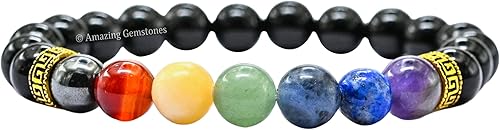 Miniatura 157 de Amazing Gemstone Pulsera de cristal para mujeres y hombres, pulsera de cristal curativo de protección, pulsera elástica con cuentas de piedras