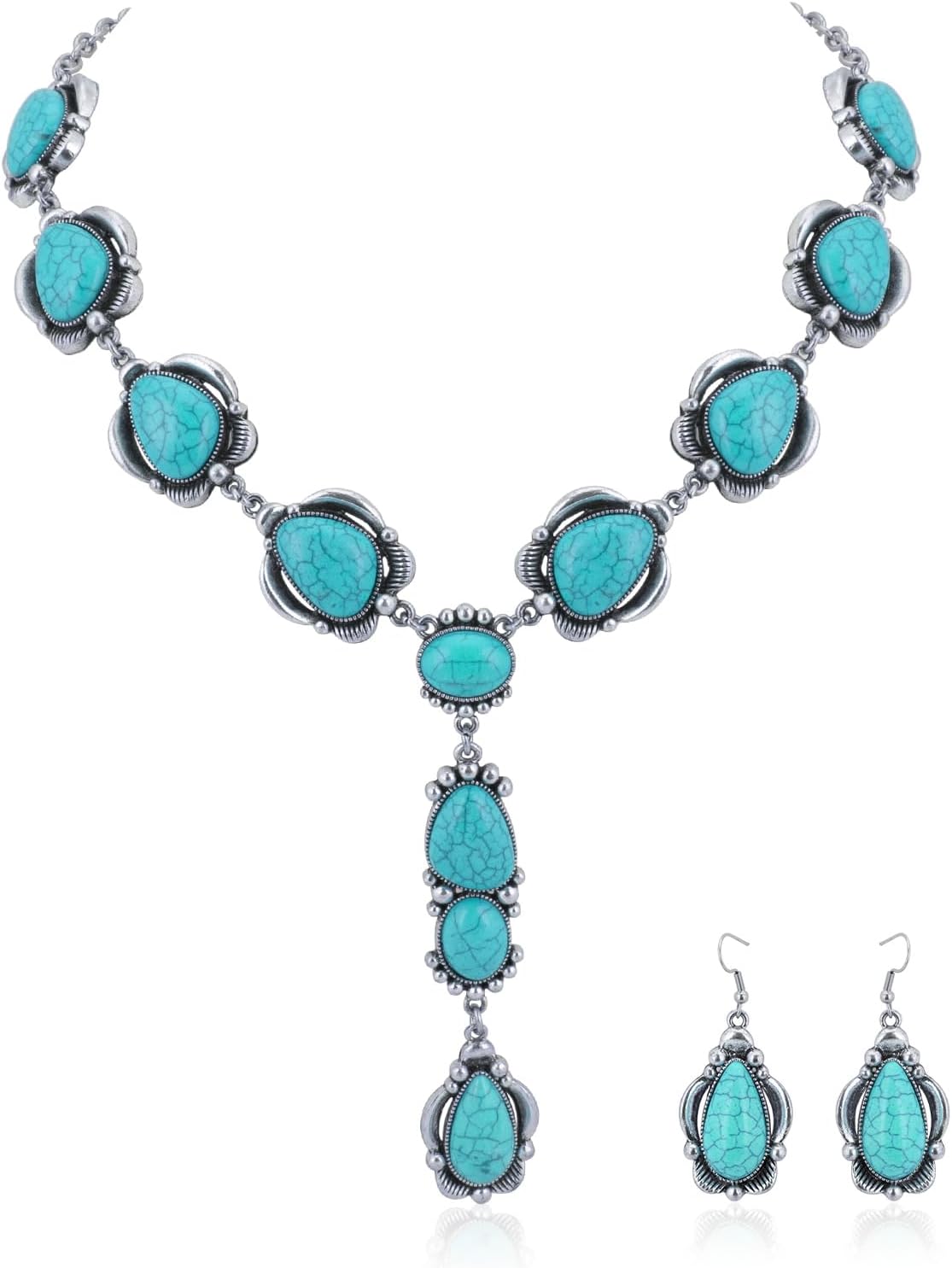 Rustic Couture's Western Necklace Earrings Jewelry Set for Women