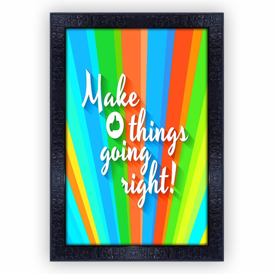 PNF-64-MOTIVATIONAL QUOTES make things going right with Frame and Acrylic Sheet (Glass) (10 * 14inch,Multicolour,Synthetic)
