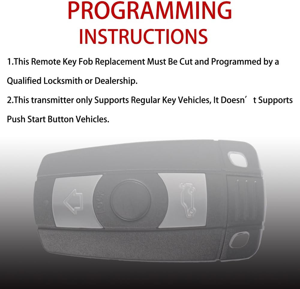 MechanMagic Key Fob Remote Replacement Fits for BMW 325i 328i X1 X5 X6 Z4 M3 M5 1/3/5 Series CAS3 2005 2006 2007 2008 2009 2010 2011 2012 2013 KR55WK49127 KR55WK49123 Keyless Entry Remote Control - Image 4
