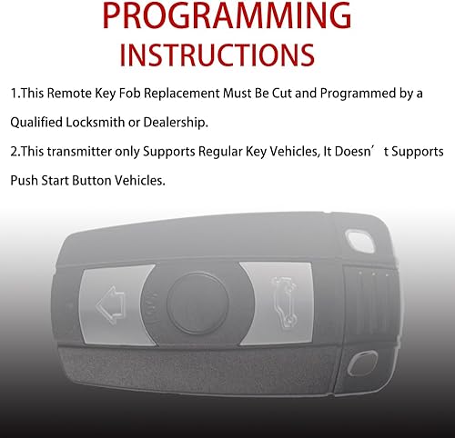 Miniatura 4 de MechanMagic Llavero de repuesto remoto para BMW 325i 328i X1 X5 X6 Z4 M3 M5 135 Series CAS3 2005 2006 2007 2008 2009 2010 2011 2012 2013 KR55WK4912