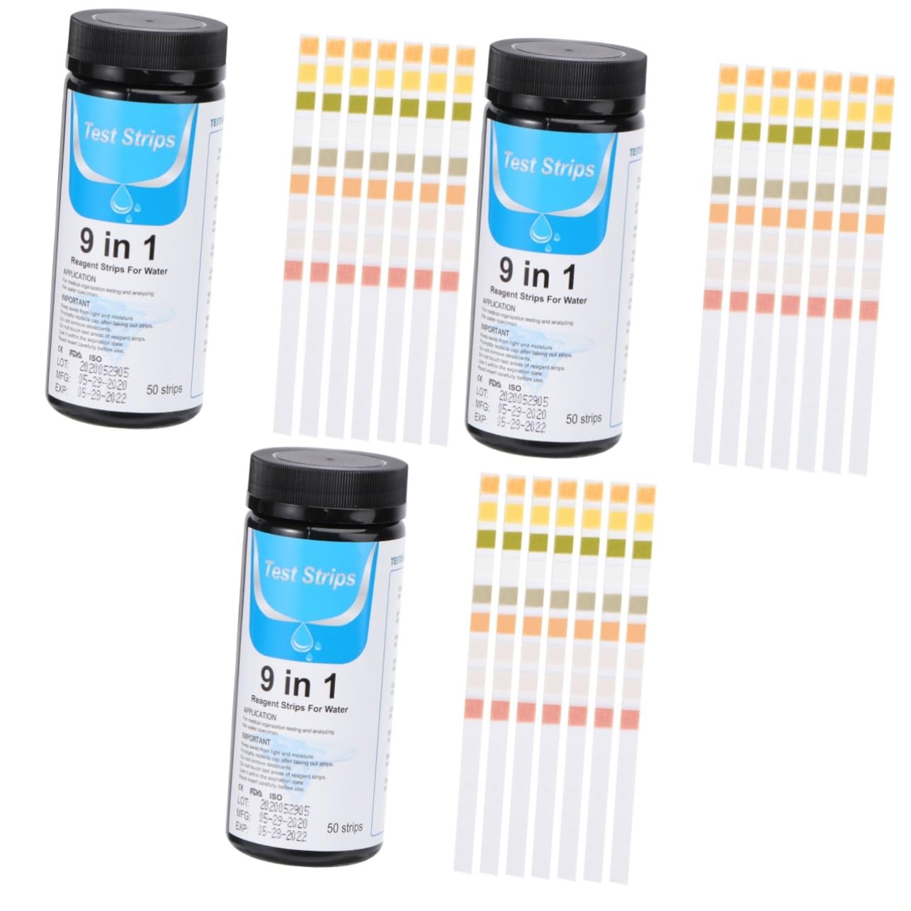 ABOOFAN 3 Sätze Pool-teststreifen Qualitätstester Für Hartes Wasser Wassertestpapiere Wasser Test Kit Ph-testpapiere Prüfen Ph Teststreifen Colorful 50 Stück * 3